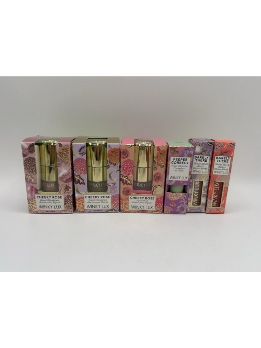 Winky Lux Makeup Lot 6pc Cheeky Rose Highlighter Blush Lip Oil Color Corrector - Picture 2 of 16
